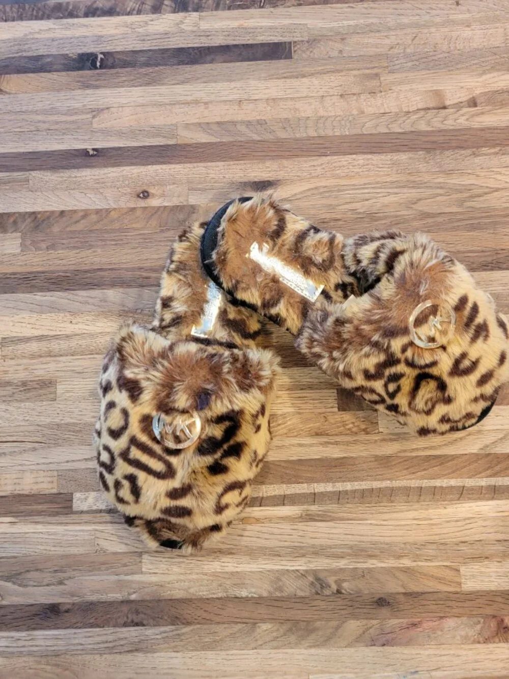 Big Girls Michael Kors Grace Fay Cheetah Faux Fur Slides/Slippers